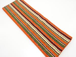 本場筑前博多　縞模様織り出し　半幅帯